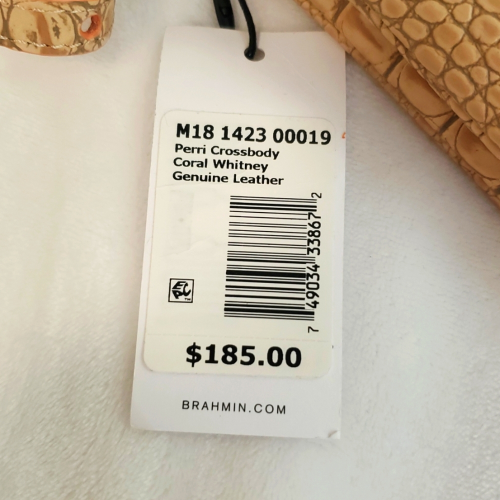 NWT Brahmin Perri Crossbody Coral Whitney Genuine Leather Bag - Picture 11 of 11